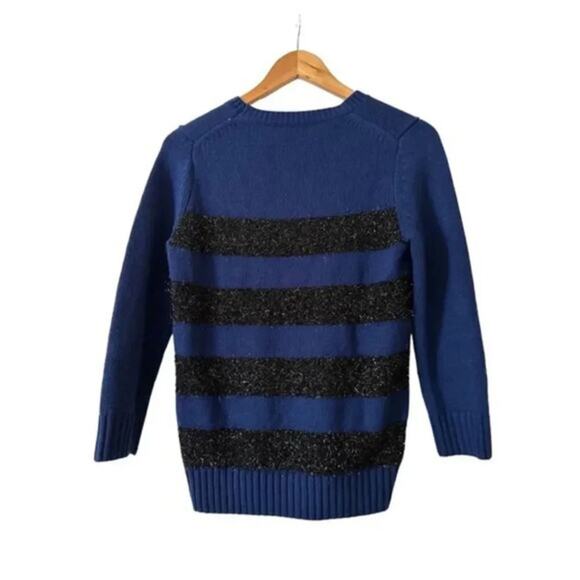 Ann Taylor Wool Cashmere Sweater Blue Black Stripes Women's Small NWT - Picture 10 of 10